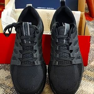 REEBOK Work Composite Safety Toe, NWTO Fusion Flexweave Black Workshoe, W-7.5